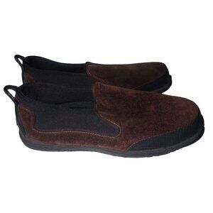 Acorn Men's Brown Suede‎ Slip-On Shoes With Rubber Soles 8 Casual Mocs